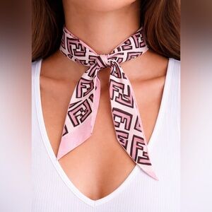 Fendi Pink Silk Bandeau/Twilly